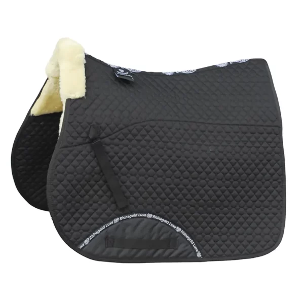 Rhinegold Luxe Fur Lined Saddle Cloth Black/Natural