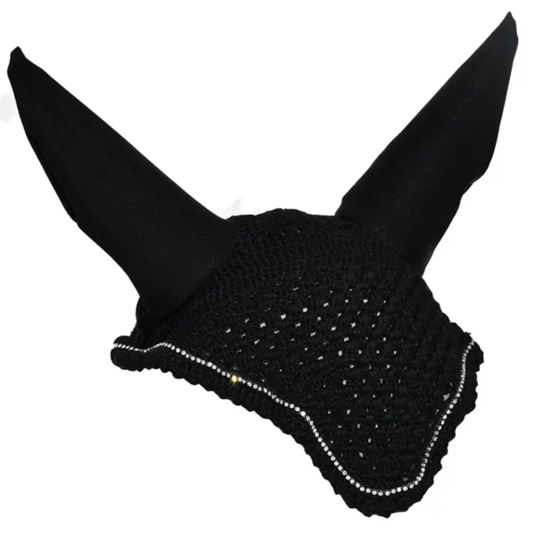 Rhinegold Diamante Fly Hood/Noise Muffler Black